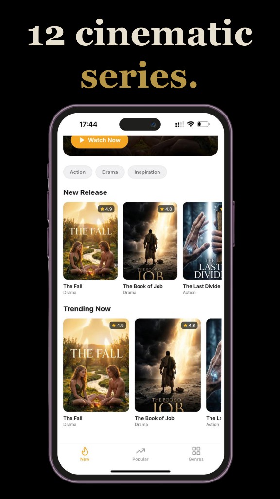 12 cinematic series. — Bible Stories app